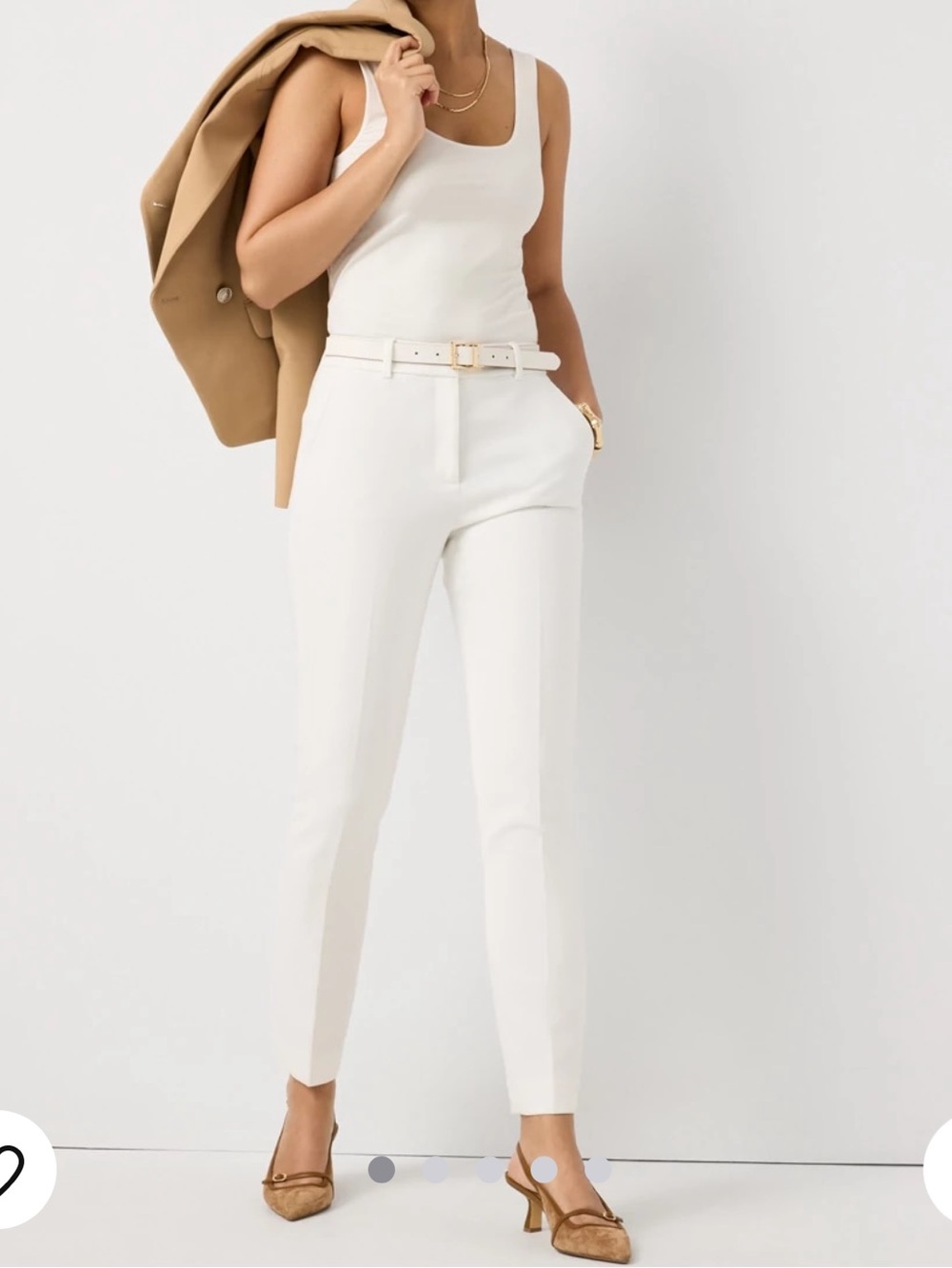 White House Black Market Off-White Straight-Leg Dress Pants